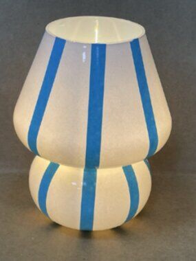 Blue Striped Battery Operated Accent Lamp – 5.9" x 7.48"